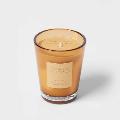 Colored Vase Glass With Dustcover Tobacco And Bergamot Candle Yellow - Threshold™ - Image 6