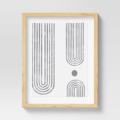 (Set Of 2) 16" X 20" Curve Lines Framed Under Glass Black - Threshold™ - Image 3