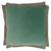 Saro Lifestyle Velvet Flange Throw Pillow With Poly Filling, Mint, 20" X 20"
