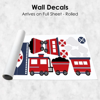 Big Dot Of Happiness Railroad Party Crossing - Peel And Stick Train Nursery And Kids Room Vinyl Wall Art Stickers - Wall Decals - Set Of 20 - Image 4