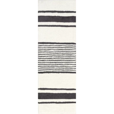 Lauren Liess X RugsUSA - Striped Wool Machine Washable Area Rug - Image 10