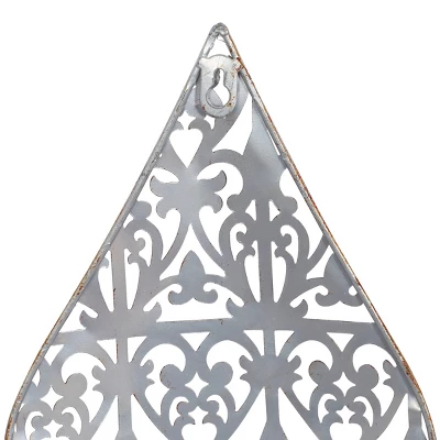 Metal Fleur De Lis Wall Decor With Perforated Details Brown - Olivia & May - Image 8