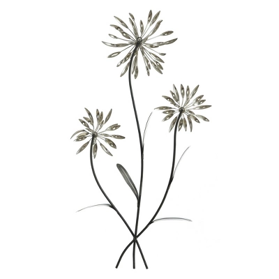 Alloy In Bloom Hanging Metal Wall Sculpture Silver - StyleCraft - Image 2