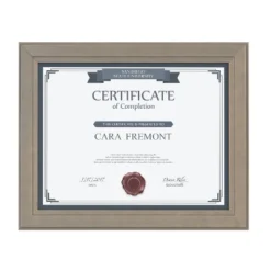 8.5" X 11" Kieva Document Frame Dark Gray - DesignOvation